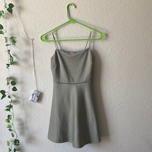 Streetwear Society Forrest Green Spaghetti Strap Mini Dress